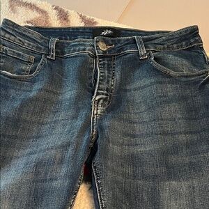 Mens Dark Blue Stretch Jeans - Classic Fit